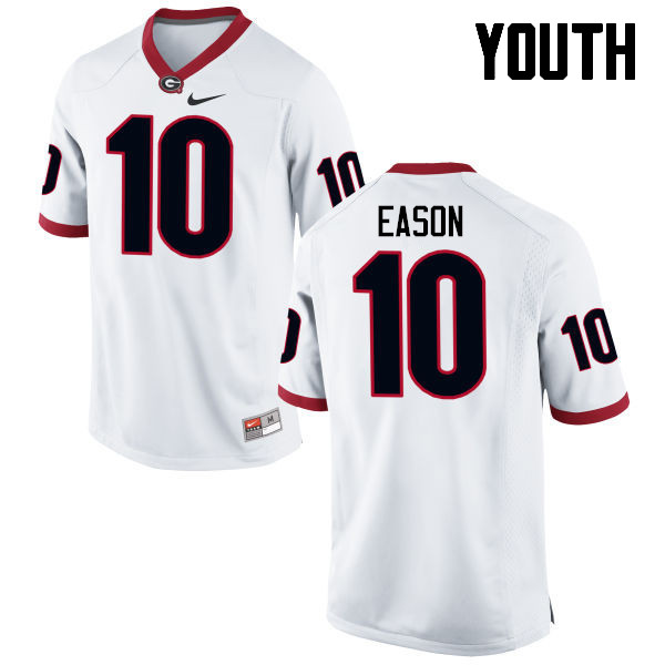 Georgia Bulldogs Youth Jacob Eason #10 White Stitched College UGA Football Jersey 23HK010RE